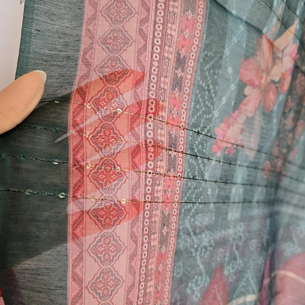 Idaho Anarkali Pishwas Maxi Dress - 42" XL Green (Indian Size 3XL) - Picture 13 of 16